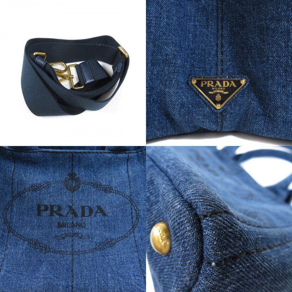 Prada Canapa 2way Tote Bag Denim - Picture 9 of 10
